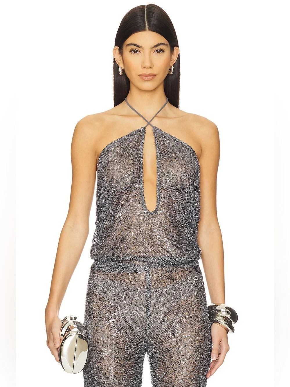NWT NBD Freya Top in Gunmetal